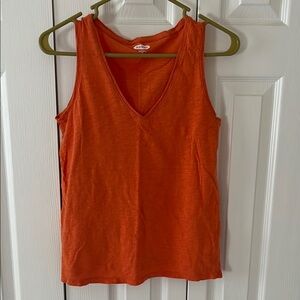 Old Navy Orange Fitted Sleeveless Tank Top